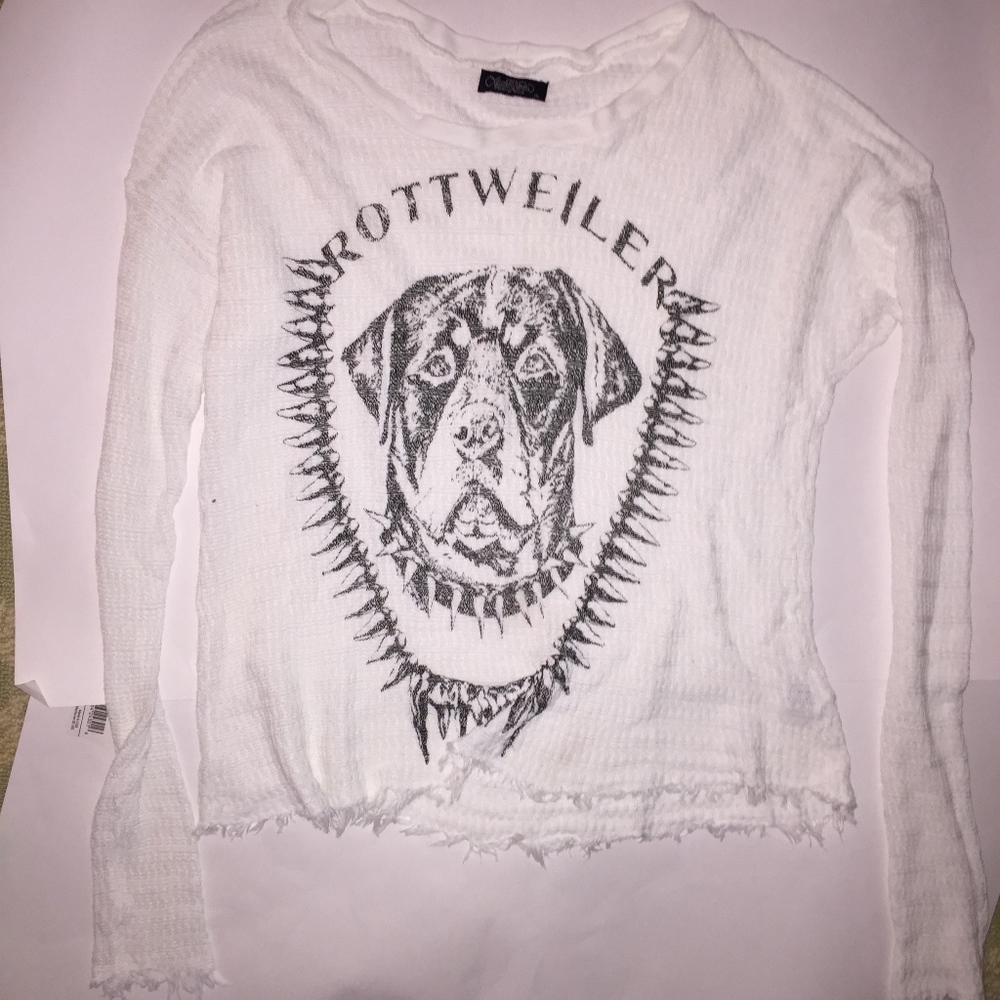 Lauren Moshi White Graphic Sweater